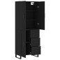 vidaXL Credenza Nera 69,5x34x180 cm in Legno Multistrato vidaXL Credenza Nera 69,5x34x180 cm in Legno Multistrato