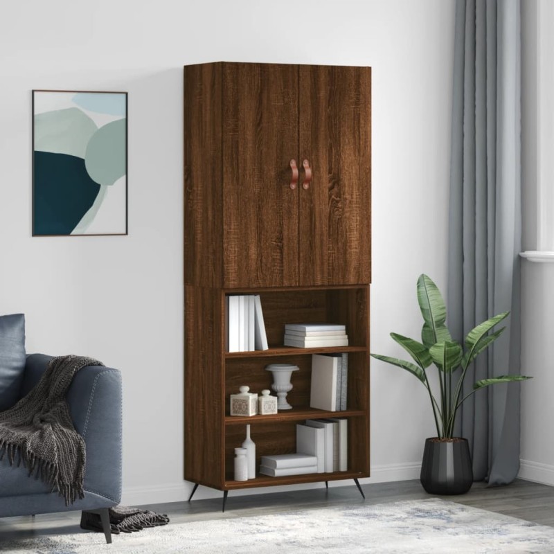 vidaXL Credenza Rovere Marrone 69,5x34x180 cm in Legno Multistrato vidaXL Credenza Rovere Marrone 69,5x34x180 cm in Legno Multistrato