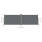 Tenda da Sole Laterale Retrattile Antracite 220x600 cm Tenda da Sole Laterale Retrattile Antracite 220x600 cm
