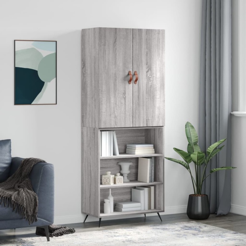 vidaXL Credenza Grigio Sonoma 69,5x34x180 cm in Legno Multistrato vidaXL Credenza Grigio Sonoma 69,5x34x180 cm in Legno Multistrato
