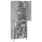vidaXL Credenza Grigio Cemento 69,5x34x180 cm in Legno Multistrato vidaXL Credenza Grigio Cemento 69,5x34x180 cm in Legno Multistrato