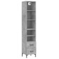 vidaXL Credenza Grigio Cemento 34,5x34x180 cm in Legno Multistrato vidaXL Credenza Grigio Cemento 34,5x34x180 cm in Legno Multistrato