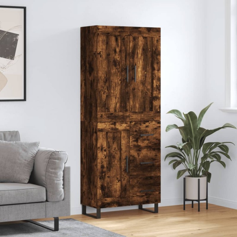 vidaXL Credenza Rovere Fumo 69,5x34x180 cm in Legno Multistrato vidaXL Credenza Rovere Fumo 69,5x34x180 cm in Legno Multistrato