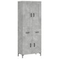 vidaXL Credenza Grigio Cemento 69,5x34x180 cm in Legno Multistrato vidaXL Credenza Grigio Cemento 69,5x34x180 cm in Legno Multistrato