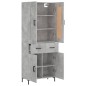 vidaXL Credenza Grigio Cemento 69,5x34x180 cm in Legno Multistrato vidaXL Credenza Grigio Cemento 69,5x34x180 cm in Legno Multistrato