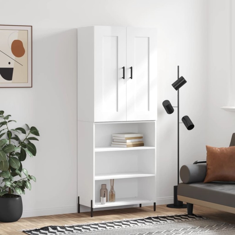 vidaXL Credenza Bianco Lucido 69,5x34x180 cm in Legno Multistrato vidaXL Credenza Bianco Lucido 69,5x34x180 cm in Legno Multistrato