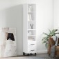 vidaXL Credenza Bianca 34,5x34x180 cm in Legno Multistrato vidaXL Credenza Bianca 34,5x34x180 cm in Legno Multistrato
