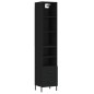 vidaXL Credenza Nera 34,5x34x180 cm in Legno Multistrato vidaXL Credenza Nera 34,5x34x180 cm in Legno Multistrato
