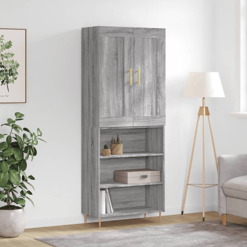 vidaXL Credenza Grigio Sonoma 69,5x34x180 cm in Legno Multistrato vidaXL Credenza Grigio Sonoma 69,5x34x180 cm in Legno Multistrato