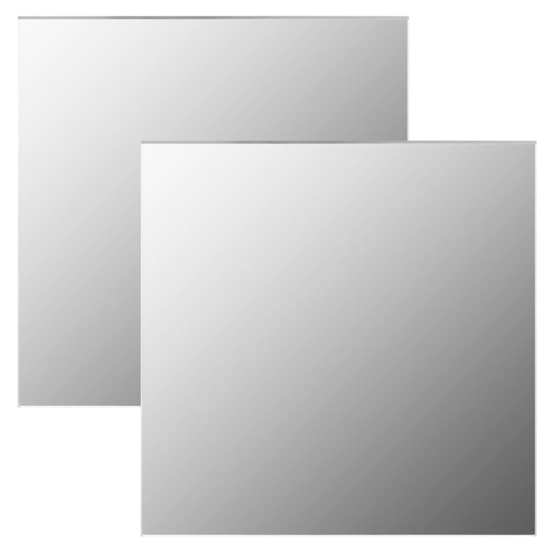 Specchi da Parete 2 pz 60x60 cm Quadrati in Vetro Specchi da Parete 2 pz 60x60 cm Quadrati in Vetro