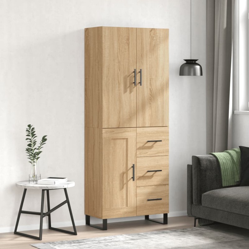 vidaXL Credenza Rovere Sonoma 69,5x34x180 cm in Legno Multistrato vidaXL Credenza Rovere Sonoma 69,5x34x180 cm in Legno Multistrato