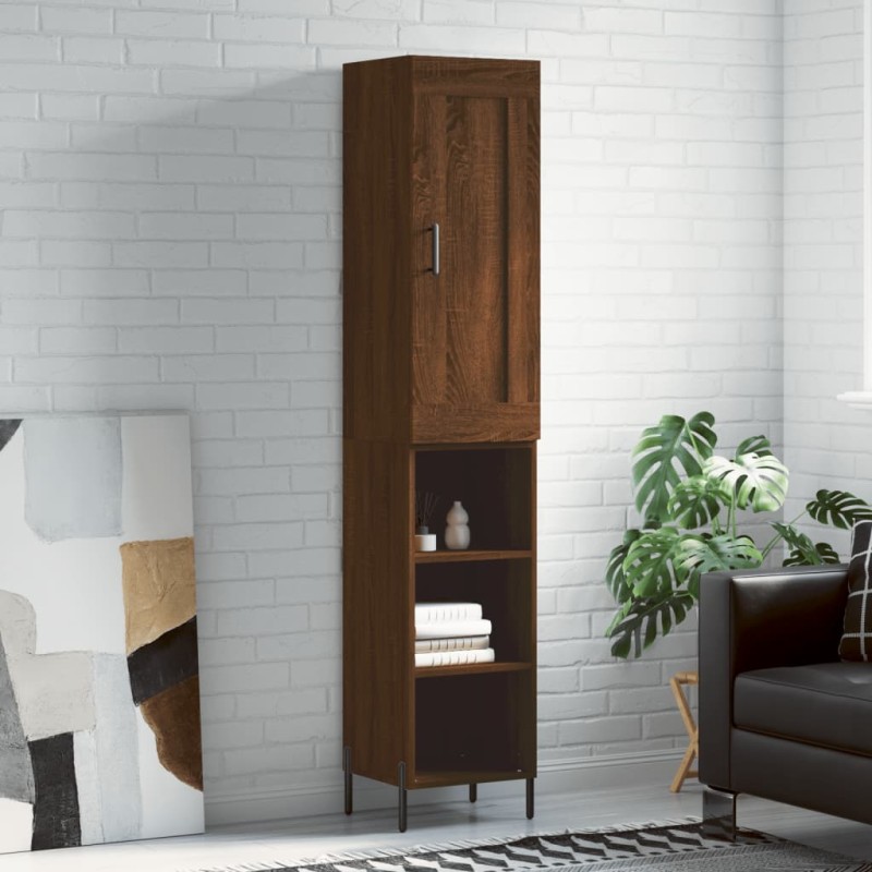 vidaXL Credenza Rovere Marrone 34,5x34x180 cm in Legno Multistrato vidaXL Credenza Rovere Marrone 34,5x34x180 cm in Legno Multistrato