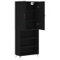 vidaXL Credenza Nera 69,5x34x180 cm in Legno Multistrato vidaXL Credenza Nera 69,5x34x180 cm in Legno Multistrato