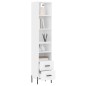 vidaXL Credenza Bianca 34,5x34x180 cm in Legno Multistrato vidaXL Credenza Bianca 34,5x34x180 cm in Legno Multistrato