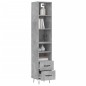 vidaXL Credenza Grigio Cemento 34,5x34x180 cm in Legno Multistrato vidaXL Credenza Grigio Cemento 34,5x34x180 cm in Legno Multistrato