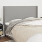 Testiera ad Orecchio Grigio Chiaro 163x16x118/128 cm in Tessuto Testiera ad Orecchio Grigio Chiaro 163x16x118/128 cm in Tessuto