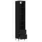 vidaXL Credenza Nera 34,5x34x180 cm in Legno Multistrato vidaXL Credenza Nera 34,5x34x180 cm in Legno Multistrato