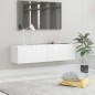 Mobile TV Bianco Lucido 120x30x30 cm in Truciolato Mobile TV Bianco Lucido 120x30x30 cm in Truciolato