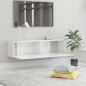 Mobile TV Bianco Lucido 120x30x30 cm in Truciolato Mobile TV Bianco Lucido 120x30x30 cm in Truciolato