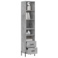 vidaXL Credenza Grigio Cemento 34,5x34x180 cm in Legno Multistrato vidaXL Credenza Grigio Cemento 34,5x34x180 cm in Legno Multistrato