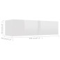 Mobile TV Bianco Lucido 120x30x30 cm in Truciolato Mobile TV Bianco Lucido 120x30x30 cm in Truciolato