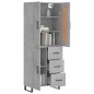 vidaXL Credenza Grigio Cemento 69,5x34x180 cm in Legno Multistrato vidaXL Credenza Grigio Cemento 69,5x34x180 cm in Legno Multistrato