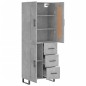 vidaXL Credenza Grigio Cemento 69,5x34x180 cm in Legno Multistrato vidaXL Credenza Grigio Cemento 69,5x34x180 cm in Legno Multistrato