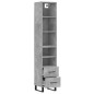 vidaXL Credenza Grigio Cemento 34,5x34x180 cm in Legno Multistrato vidaXL Credenza Grigio Cemento 34,5x34x180 cm in Legno Multistrato