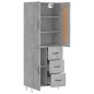 vidaXL Credenza Grigio Cemento 69,5x34x180 cm in Legno Multistrato vidaXL Credenza Grigio Cemento 69,5x34x180 cm in Legno Multistrato