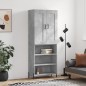vidaXL Credenza Grigio Cemento 69,5x34x180 cm in Legno Multistrato vidaXL Credenza Grigio Cemento 69,5x34x180 cm in Legno Multistrato