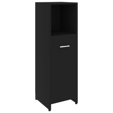 Armadio da Bagno Nero 30x30x95 cm in Truciolato