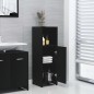 Armadio da Bagno Nero 30x30x95 cm in Truciolato Armadio da Bagno Nero 30x30x95 cm in Truciolato