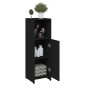 Armadio da Bagno Nero 30x30x95 cm in Truciolato Armadio da Bagno Nero 30x30x95 cm in Truciolato