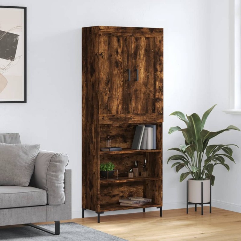 vidaXL Credenza Rovere Fumo 69,5x34x180 cm in Legno Multistrato vidaXL Credenza Rovere Fumo 69,5x34x180 cm in Legno Multistrato