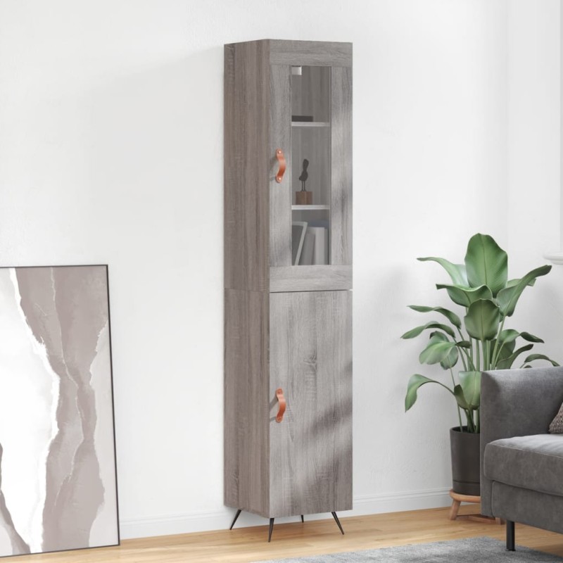 vidaXL Credenza Grigio Sonoma 34,5x34x180 cm in Legno Multistrato vidaXL Credenza Grigio Sonoma 34,5x34x180 cm in Legno Multistrato