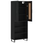 vidaXL Credenza Nera 69,5x34x180 cm in Legno Multistrato vidaXL Credenza Nera 69,5x34x180 cm in Legno Multistrato