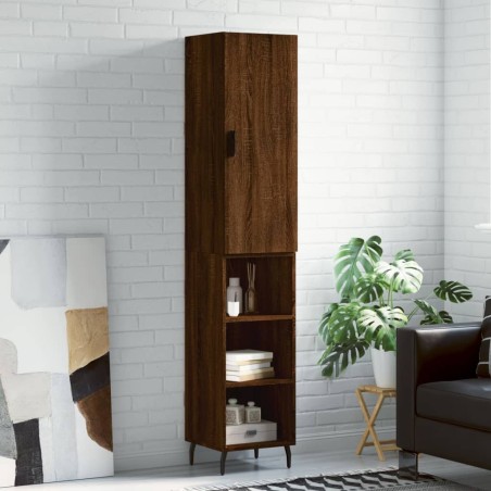 vidaXL Credenza Rovere Marrone 34,5x34x180 cm in Legno Multistrato
