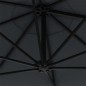 Ombrellone a Muro con LED e Palo in Metallo 300 cm Antracite Ombrellone a Muro con LED e Palo in Metallo 300 cm Antracite