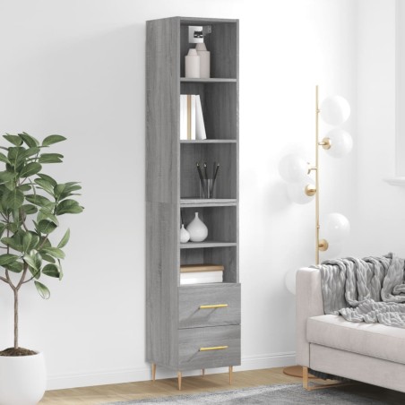 vidaXL Credenza Grigio Sonoma 34,5x34x180 cm in Legno Multistrato