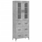 vidaXL Credenza Grigio Cemento 69,5x34x180 cm in Legno Multistrato vidaXL Credenza Grigio Cemento 69,5x34x180 cm in Legno Multistrato