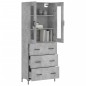 vidaXL Credenza Grigio Cemento 69,5x34x180 cm in Legno Multistrato vidaXL Credenza Grigio Cemento 69,5x34x180 cm in Legno Multistrato