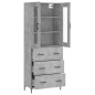 vidaXL Credenza Grigio Cemento 69,5x34x180 cm in Legno Multistrato vidaXL Credenza Grigio Cemento 69,5x34x180 cm in Legno Multistrato