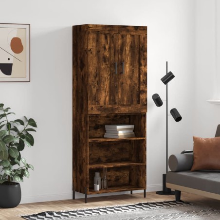 vidaXL Credenza Rovere Fumo  69,5x34x180 cm in Legno Multistrato