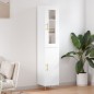vidaXL Credenza 34,5x34x180 cm in Legno Multistrato Bianco Lucido vidaXL Credenza 34,5x34x180 cm in Legno Multistrato Bianco Lucido