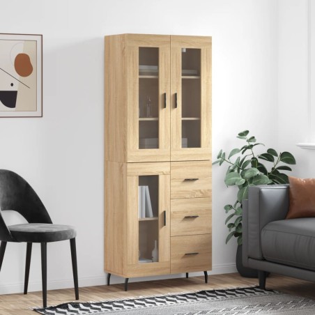 vidaXL Credenza Rovere Sonoma 69,5x34x180 cm in Legno Multistrato