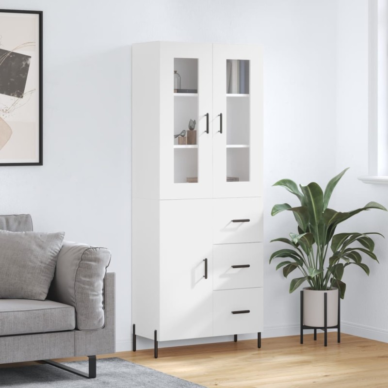 vidaXL Credenza Bianca 69,5x34x180 cm in Legno Multistrato vidaXL Credenza Bianca 69,5x34x180 cm in Legno Multistrato
