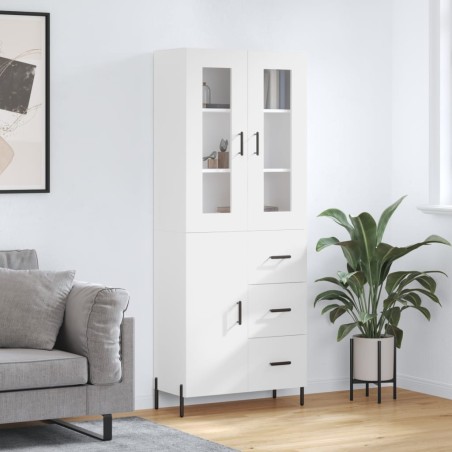 vidaXL Credenza Bianca 69,5x34x180 cm in Legno Multistrato