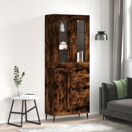 vidaXL Credenza Rovere Fumo  69,5x34x180 cm in Legno Multistrato