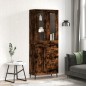 vidaXL Credenza Rovere Fumo 69,5x34x180 cm in Legno Multistrato vidaXL Credenza Rovere Fumo 69,5x34x180 cm in Legno Multistrato