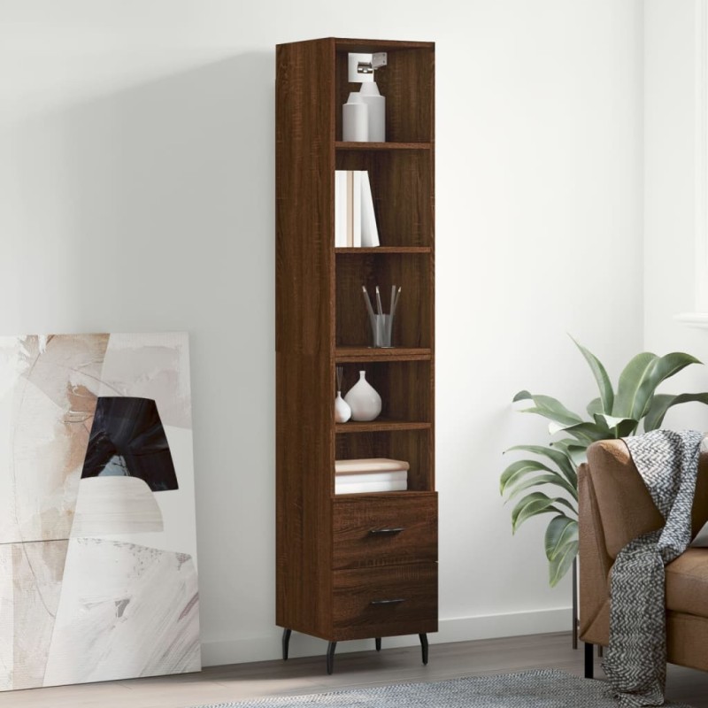 vidaXL Credenza Rovere Marrone 34,5x34x180 cm in Legno Multistrato vidaXL Credenza Rovere Marrone 34,5x34x180 cm in Legno Multistrato